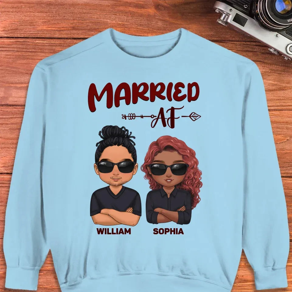 Married AF Couple - Personalized Gifts For Couples - Unisex Sweater