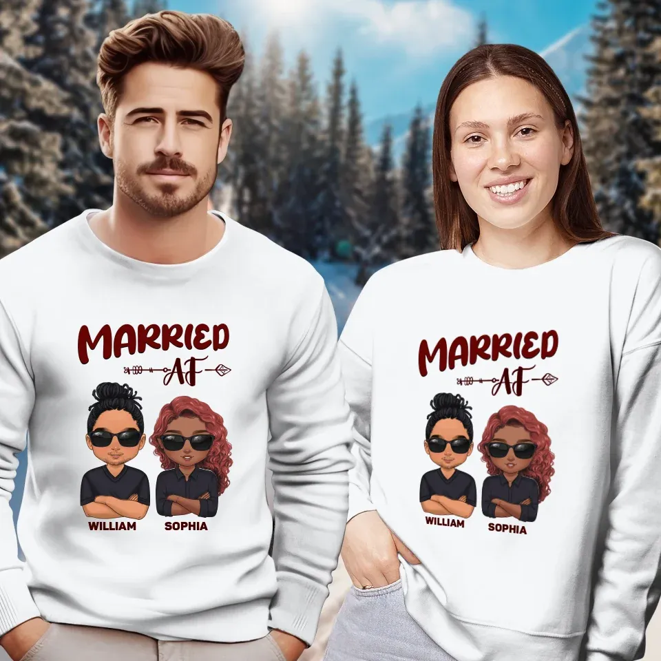 Married AF Couple - Personalized Gifts For Couples - Unisex Sweater