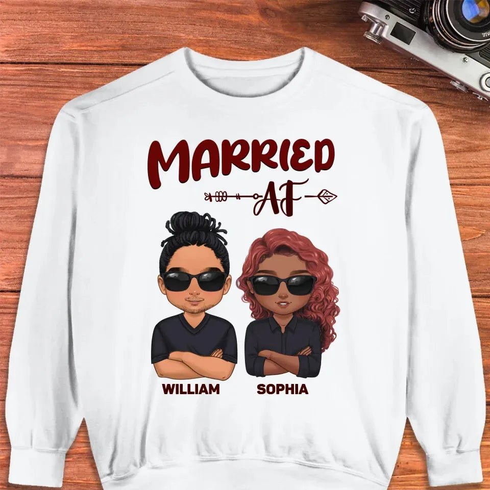 Married AF Couple - Personalized Gifts For Couples - Unisex Sweater