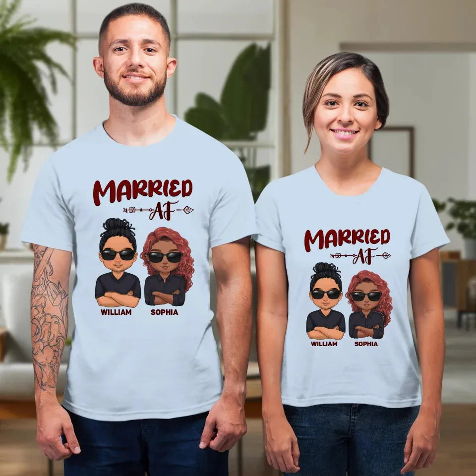 Married AF Couple - Personalized Gifts For Couples - Unisex T-Shirt