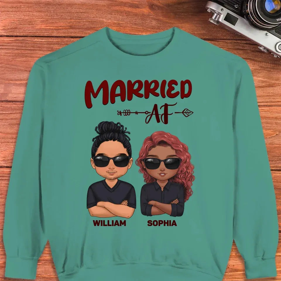 Married AF Couple - Personalized Gifts For Couples - Unisex Sweater