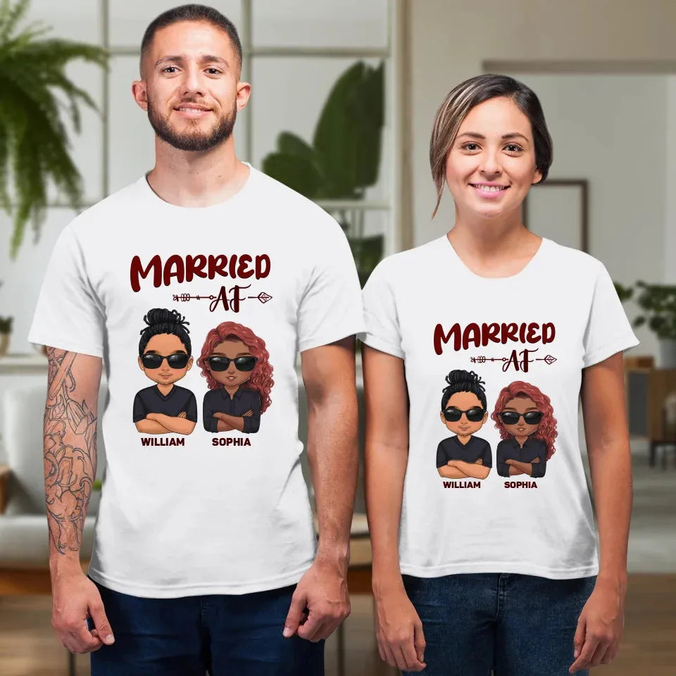 Married AF Couple - Personalized Gifts For Couples - Unisex T-Shirt