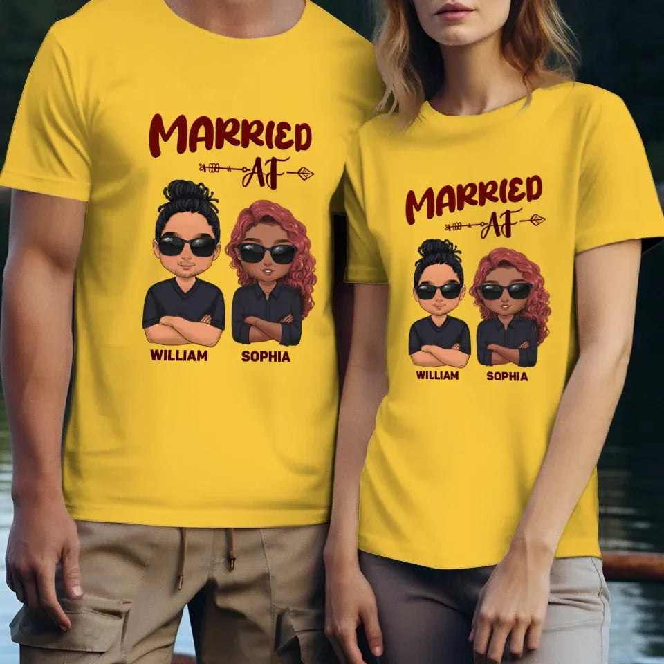 Married AF Couple - Personalized Gifts For Couples - Unisex T-Shirt