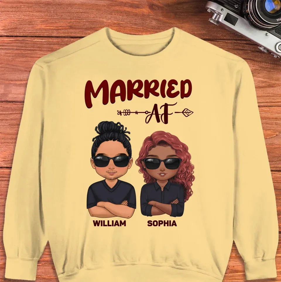 Married AF Couple - Personalized Gifts For Couples - Unisex Sweater