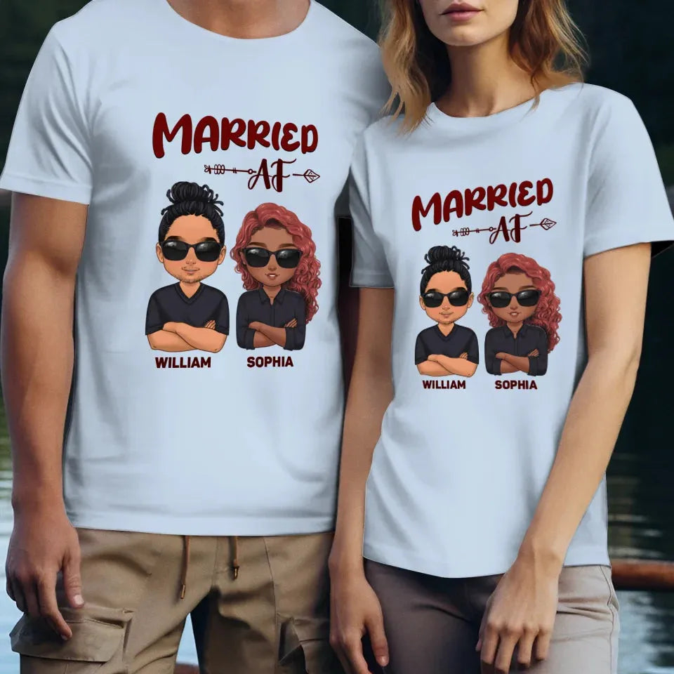 Married AF Couple - Personalized Gifts For Couples - Unisex T-Shirt