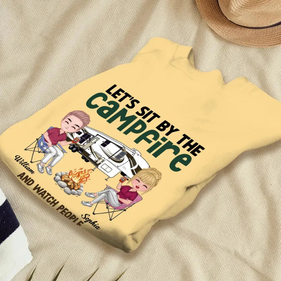 Let's Sit By The Campfire And Watch People Park Their Campers - Personalized Gifts For Couples - Unisex Sweater