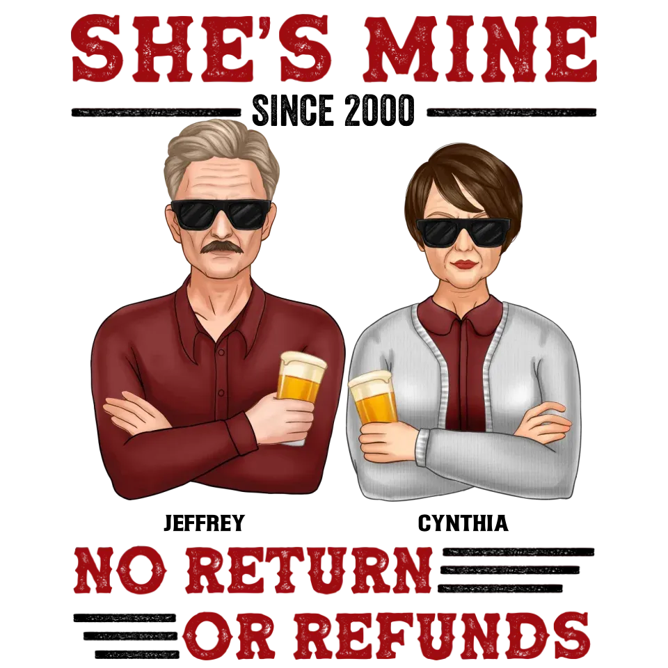 She's Mine. No Return Or Refunds - Personalized Gifts For Couples - Unisex Sweater