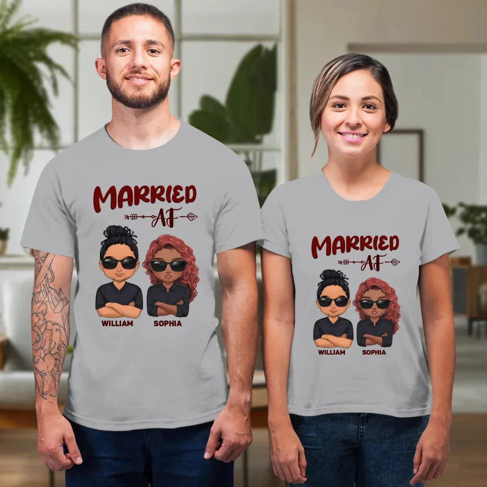 Married AF Couple - Personalized Gifts For Couples - Unisex T-Shirt