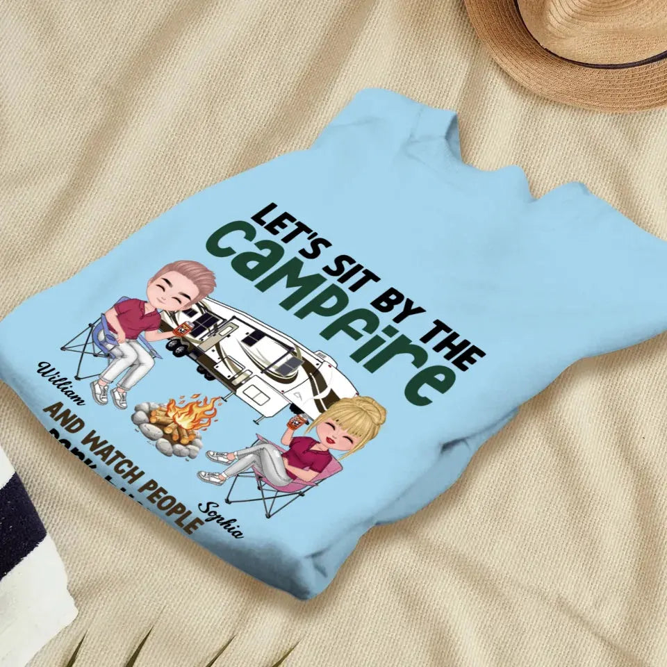 Let's Sit By The Campfire And Watch People Park Their Campers - Personalized Gifts For Couples - Unisex Sweater