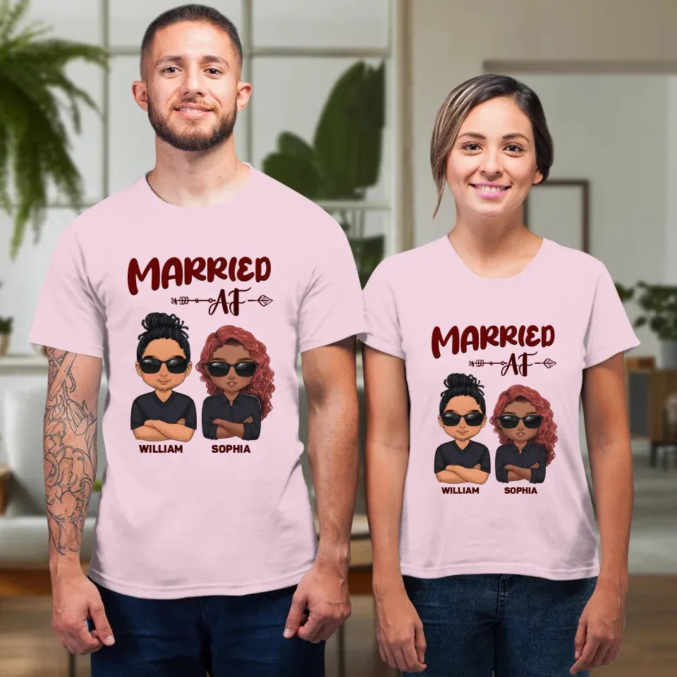 Married AF Couple - Personalized Gifts For Couples - Unisex T-Shirt