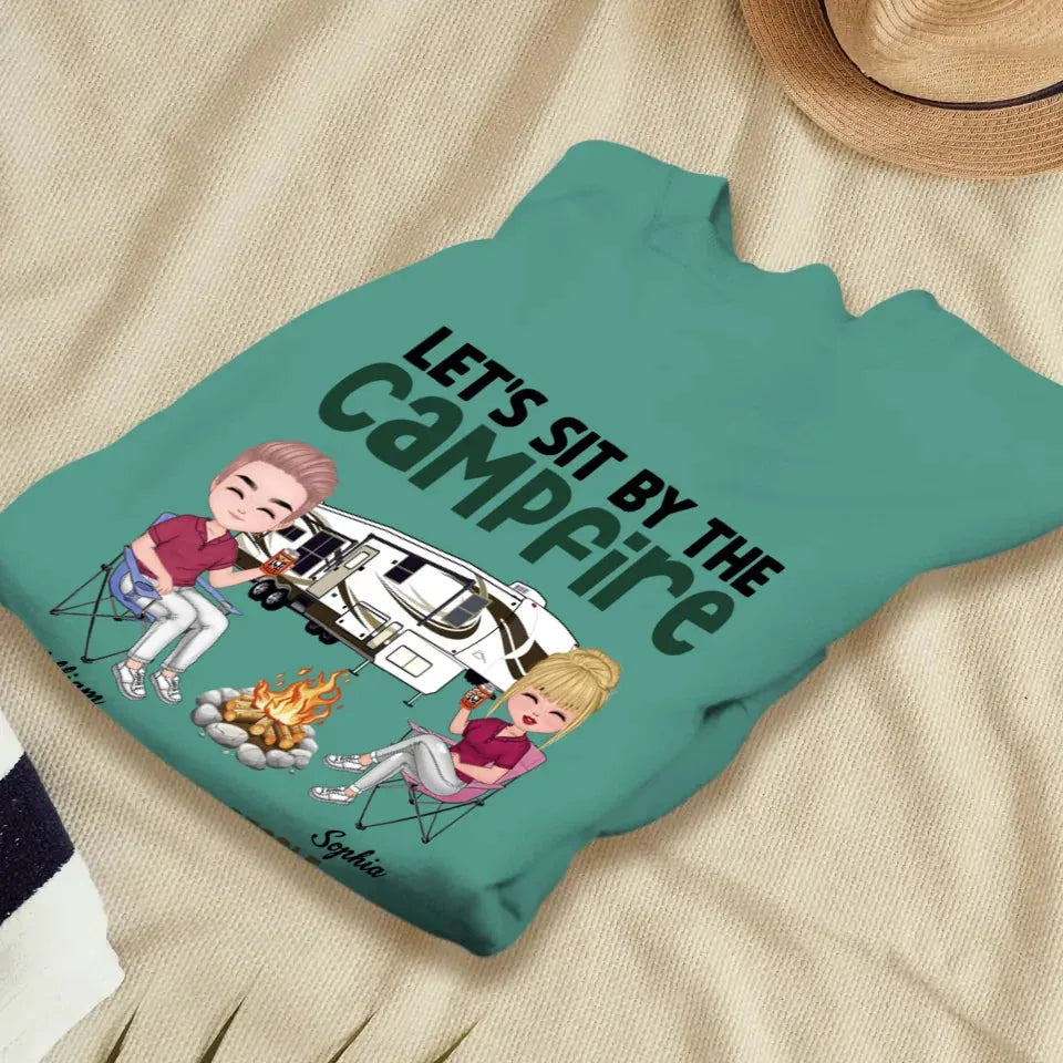 Let's Sit By The Campfire And Watch People Park Their Campers - Personalized Gifts For Couples - Unisex Sweater