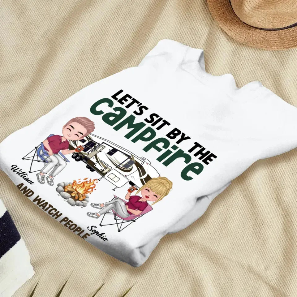 Let's Sit By The Campfire And Watch People Park Their Campers - Personalized Gifts For Couples - Unisex Sweater