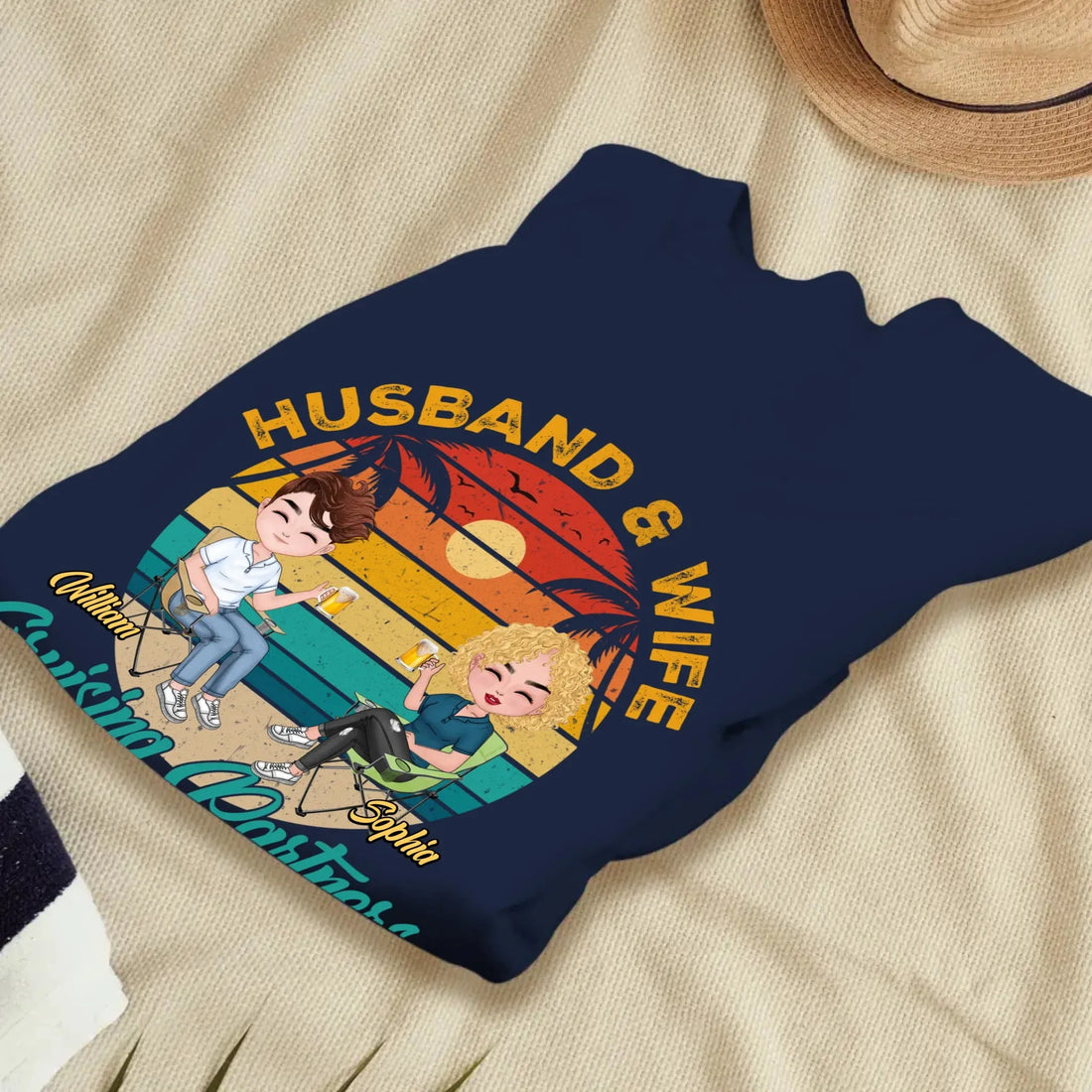 Camping Partners For Life Retro Design - Personalized Gifts For Couples - Unisex Sweater