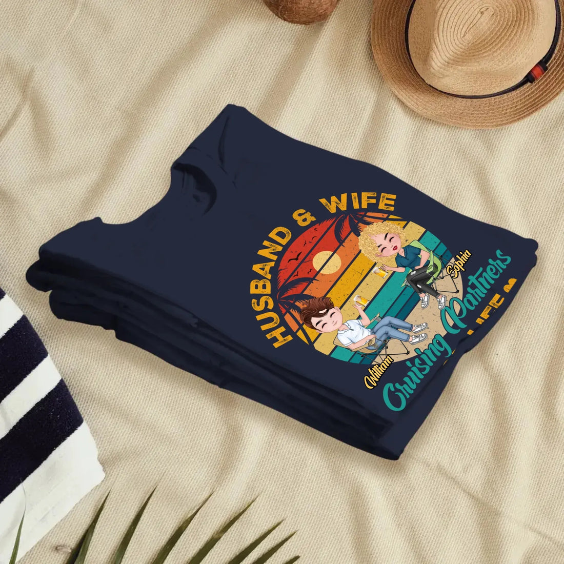 Camping Partners For Life Retro Design - Personalized Gifts For Couples - Unisex T-Shirt