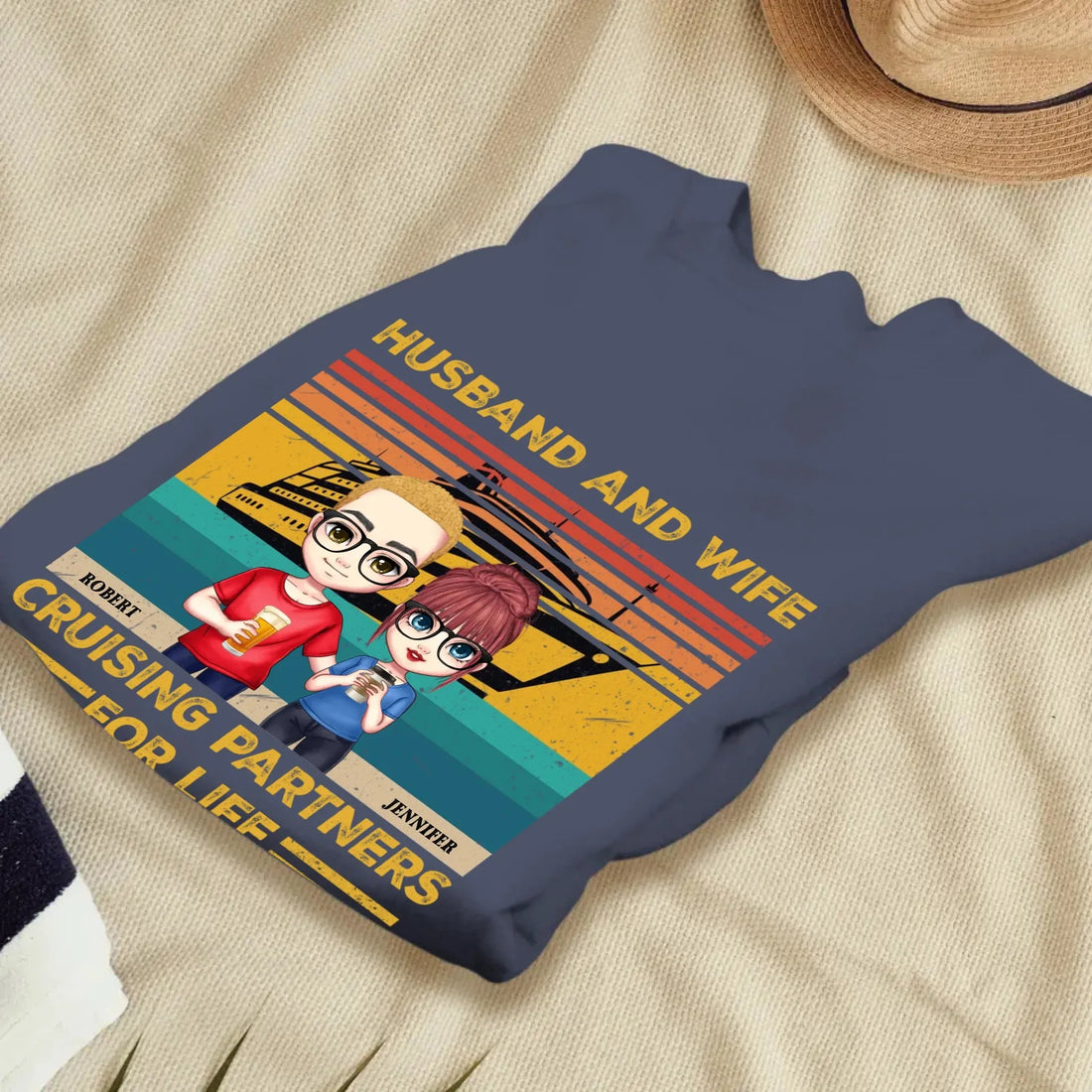 Husband And Wife Cruising Partners Vintage Vibe - Personalized Gifts For Couples - Unisex Sweater