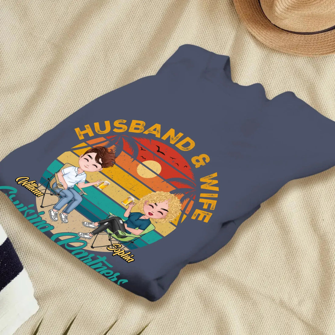 Camping Partners For Life Retro Design - Personalized Gifts For Couples - Unisex Sweater