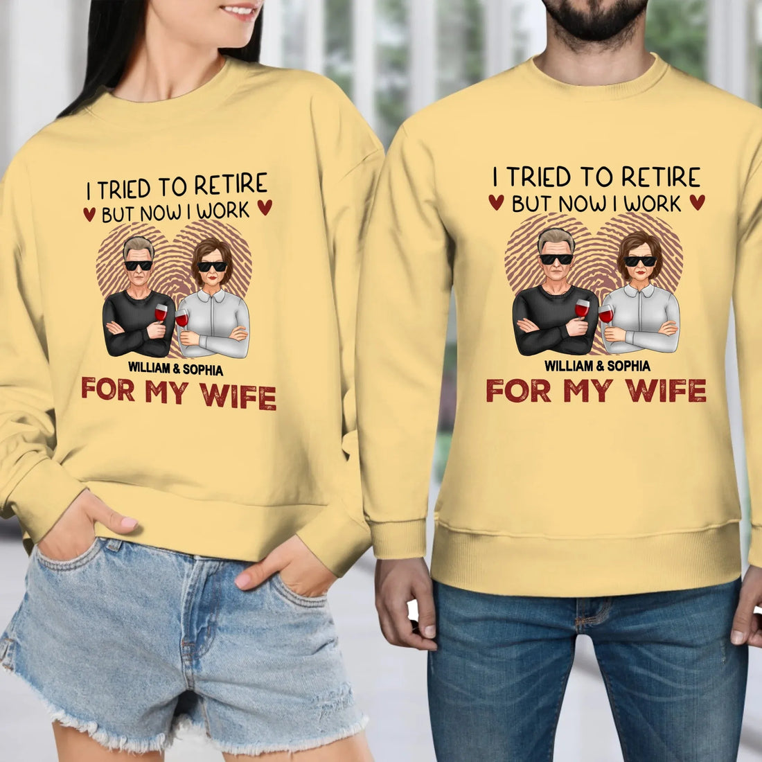 I Tried To Retire But Now I Work For My Wife - Personalized Gifts For Couples - Unisex Sweater