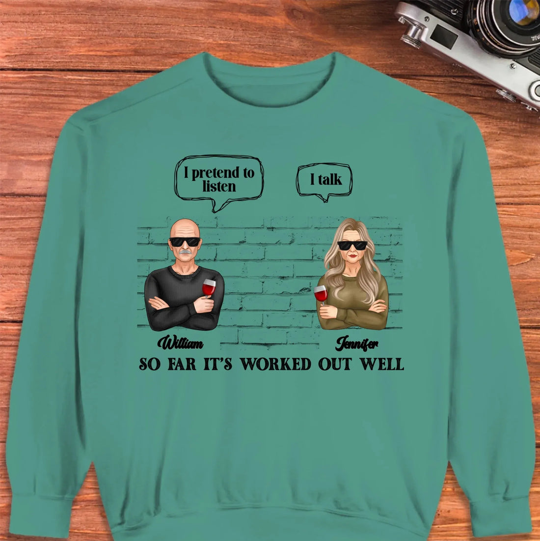 I Pretend To Listen So Far It's Worked Out Well - Personalized Gifts For Couples - Unisex Sweater