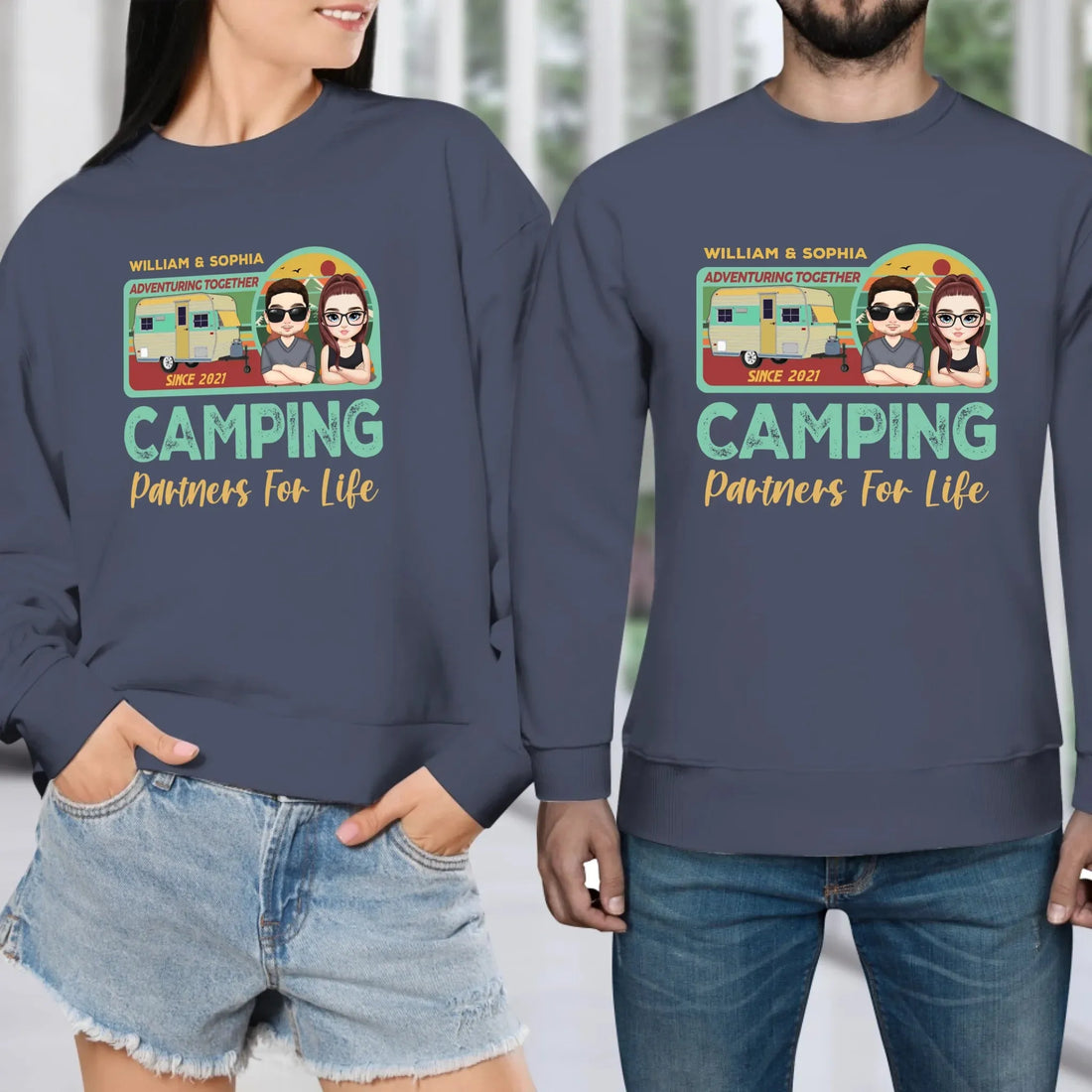 Husband And Wife Cruising Partners For Life Retro - Personalized Gifts For Couples - Unisex Sweater