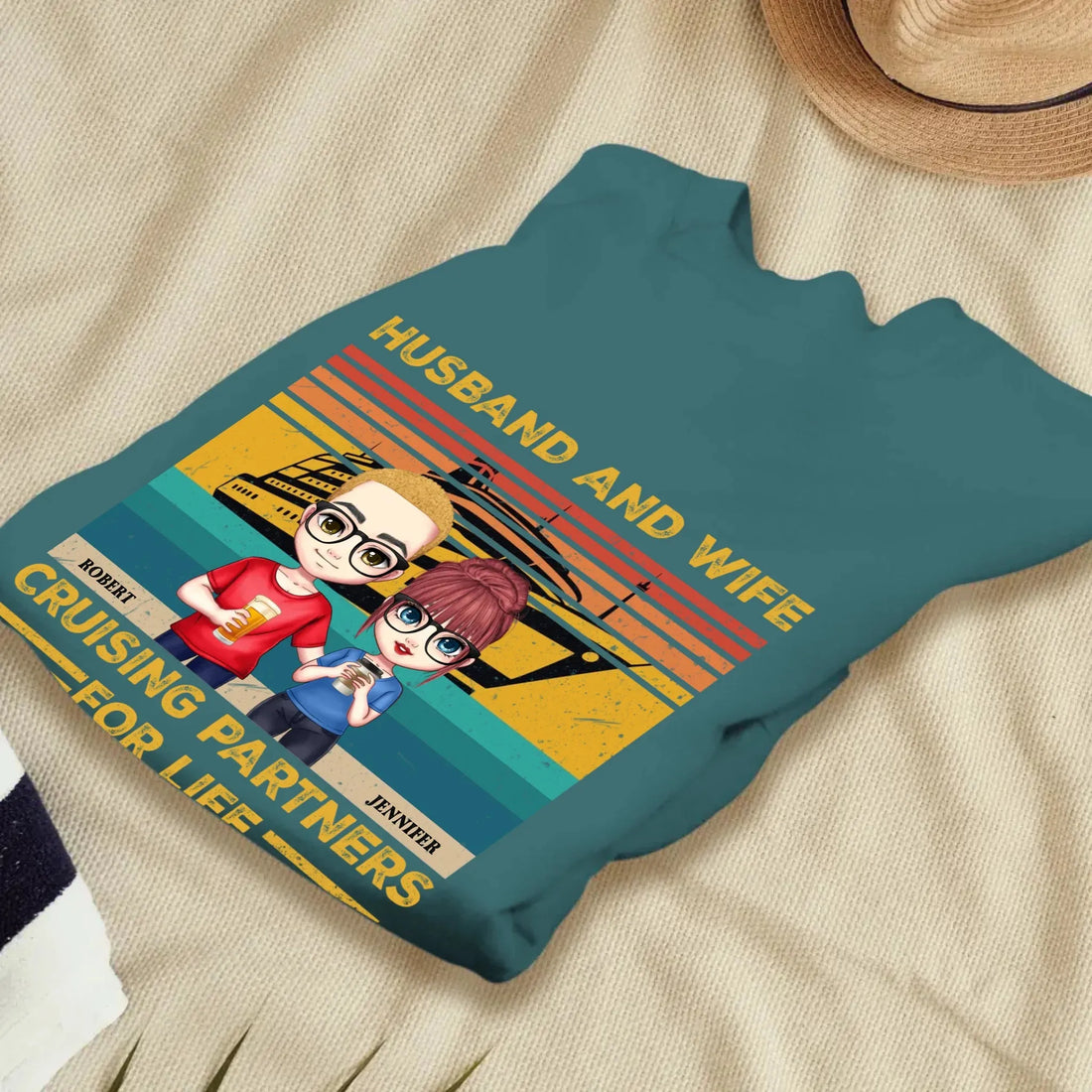 Husband And Wife Cruising Partners Vintage Vibe - Personalized Gifts For Couples - Unisex Sweater