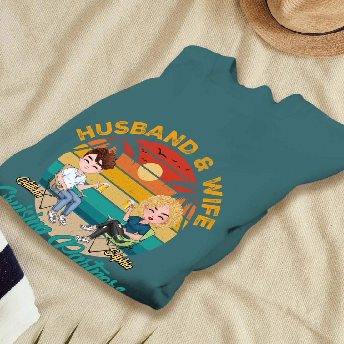 Camping Partners For Life Retro Design - Personalized Gifts For Couples - Unisex Sweater