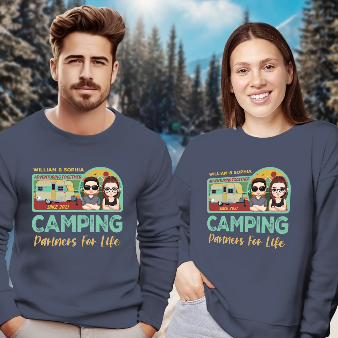 Husband And Wife Cruising Partners For Life Retro - Personalized Gifts For Couples - Unisex Sweater