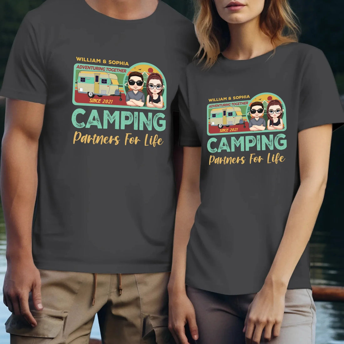 Husband And Wife Cruising Partners For Life Retro - Personalized Gifts For Couples - Unisex T-Shirt