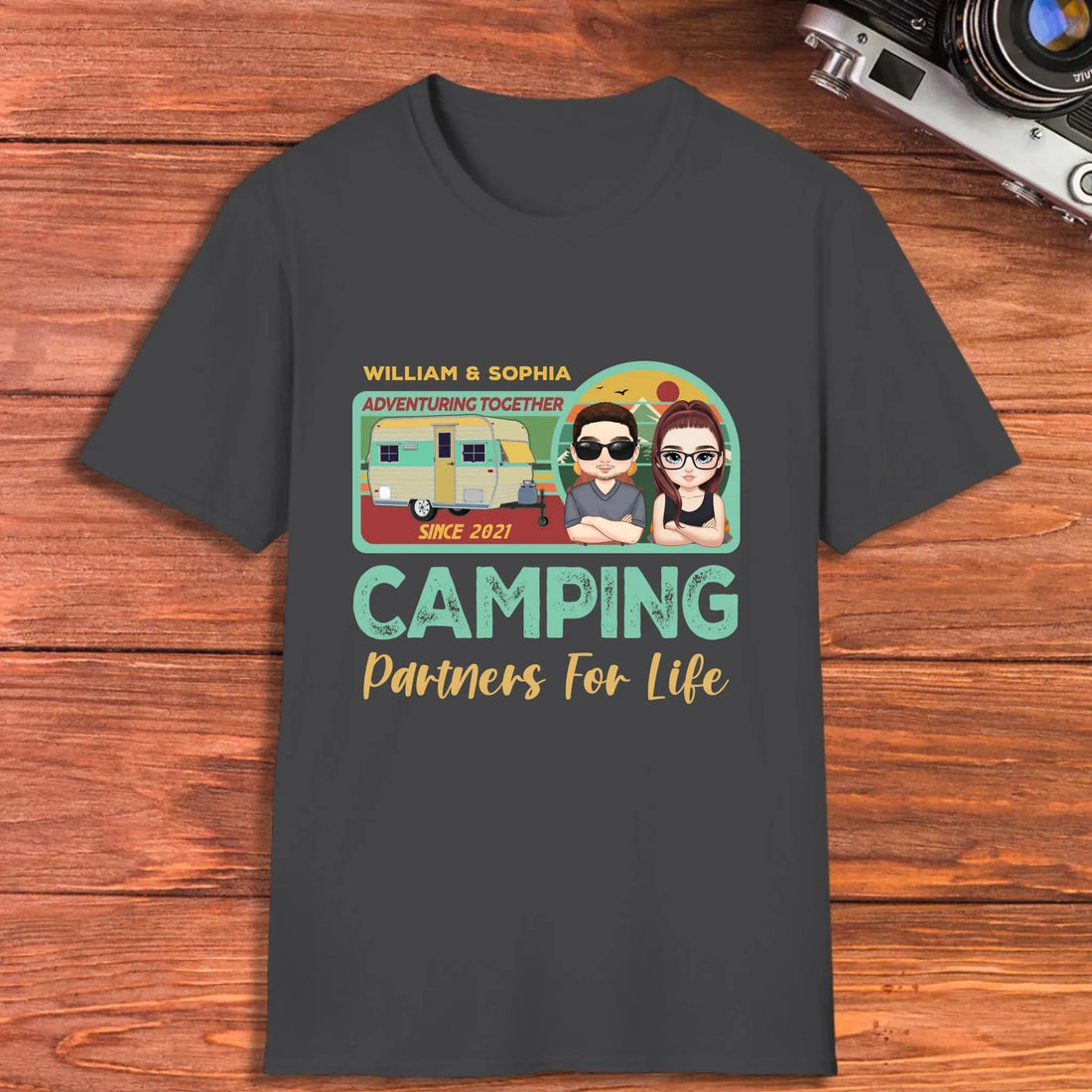 Husband And Wife Cruising Partners For Life Retro - Personalized Gifts For Couples - Unisex T-Shirt