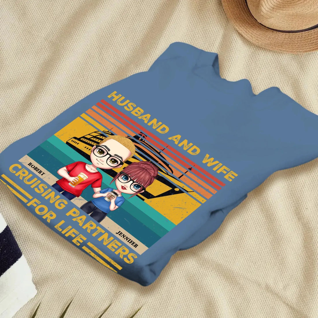 Husband And Wife Cruising Partners Vintage Vibe - Personalized Gifts For Couples - Unisex Sweater