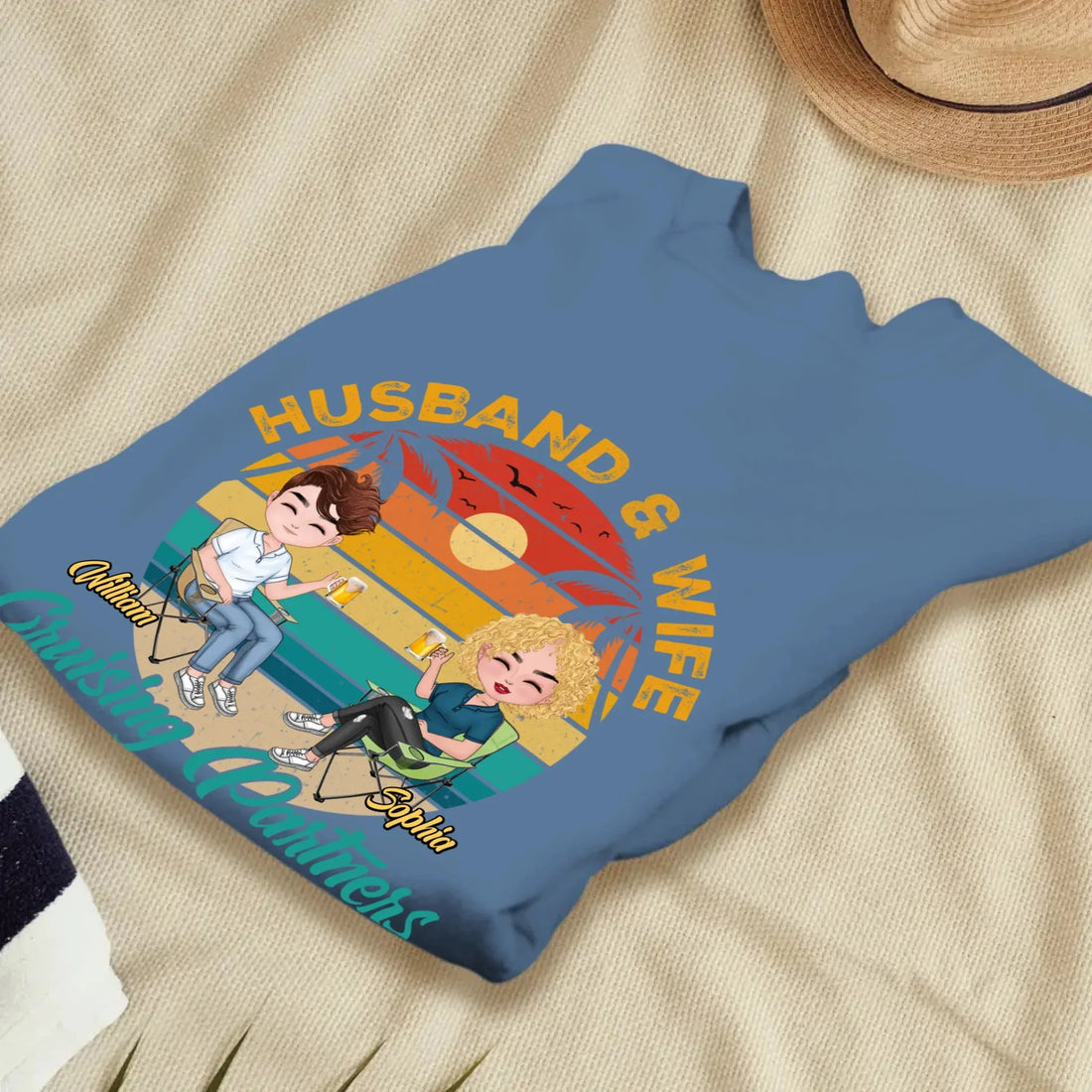 Camping Partners For Life Retro Design - Personalized Gifts For Couples - Unisex Sweater