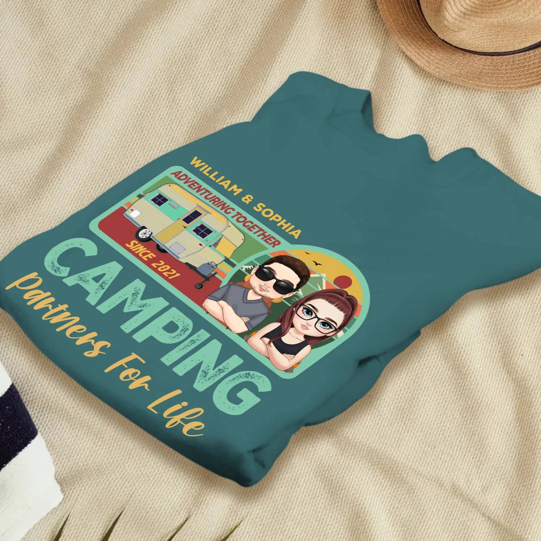 Husband And Wife Cruising Partners For Life Retro - Personalized Gifts For Couples - Unisex Sweater