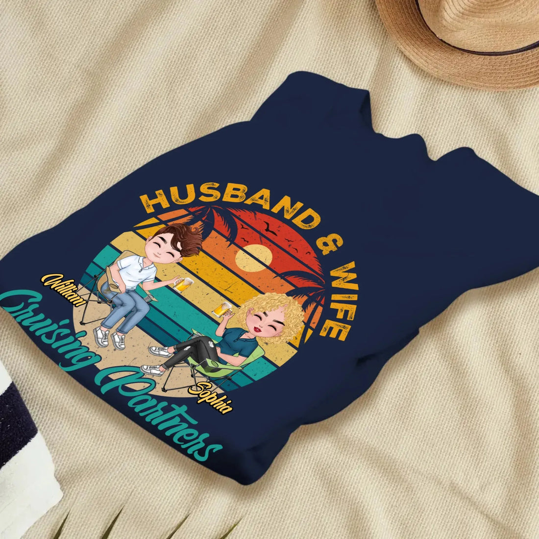 Camping Partners For Life Retro Design - Personalized Gifts For Couples - Unisex Sweater