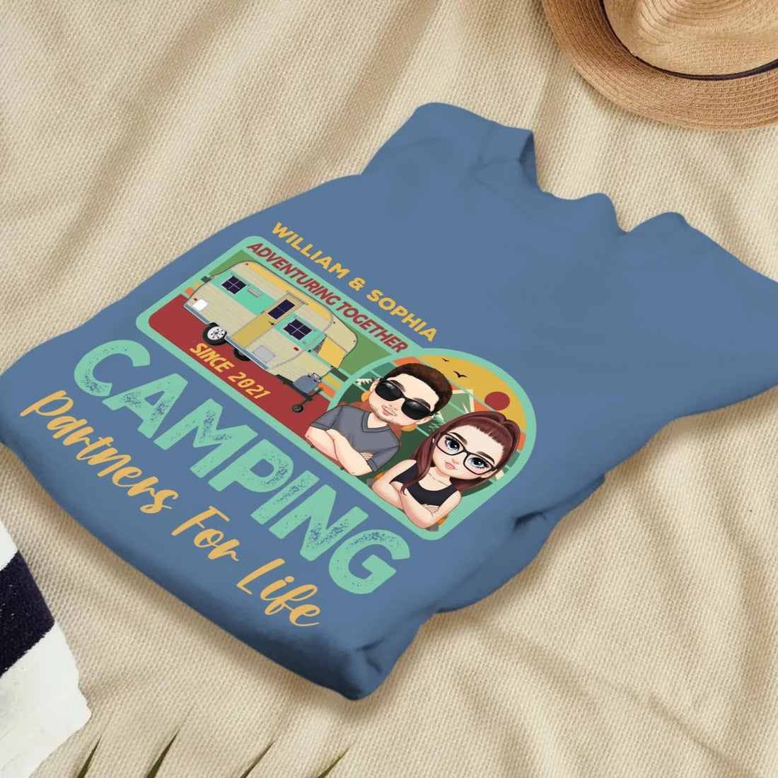 Husband And Wife Cruising Partners For Life Retro - Personalized Gifts For Couples - Unisex Sweater