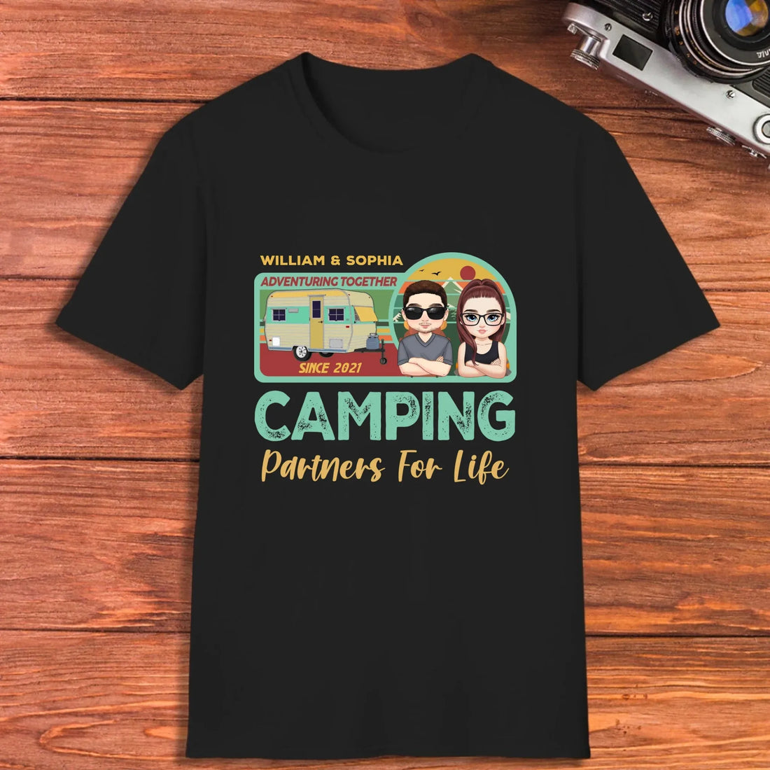 Husband And Wife Cruising Partners For Life Retro - Personalized Gifts For Couples - Unisex T-Shirt