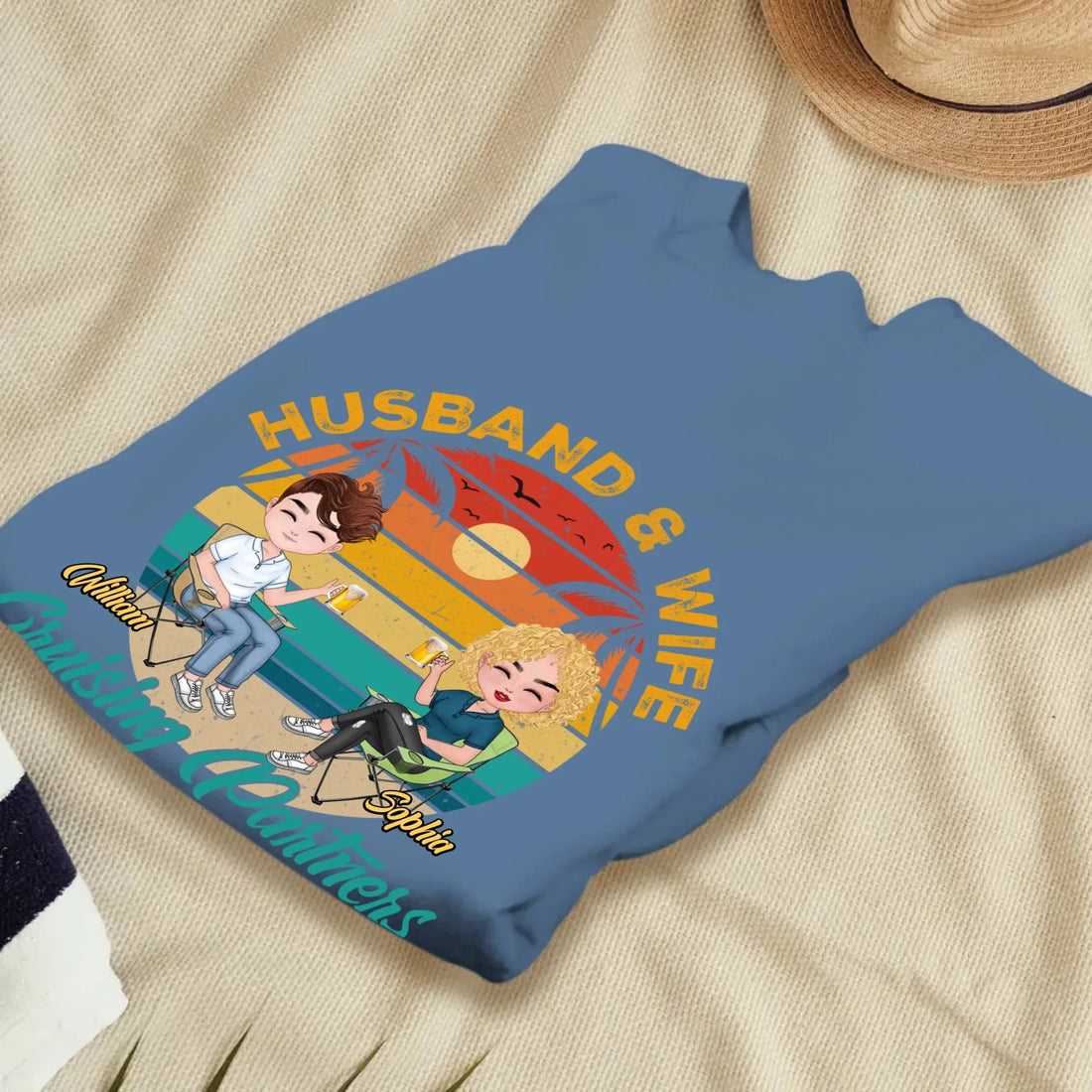 Camping Partners For Life Retro Design - Personalized Gifts For Couples - Unisex Sweater