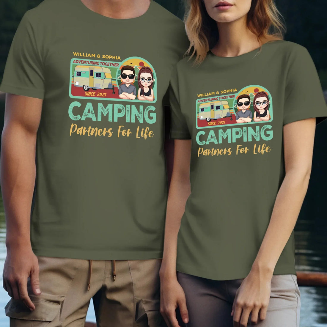 Husband And Wife Cruising Partners For Life Retro - Personalized Gifts For Couples - Unisex T-Shirt