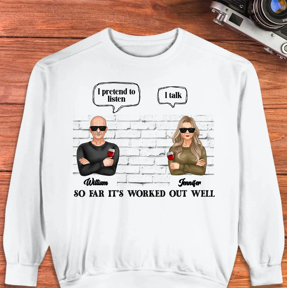 I Pretend To Listen So Far It's Worked Out Well - Personalized Gifts For Couples - Unisex Sweater