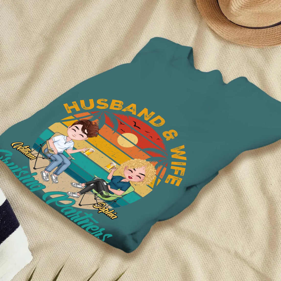 Camping Partners For Life Retro Design - Personalized Gifts For Couples - Unisex Sweater