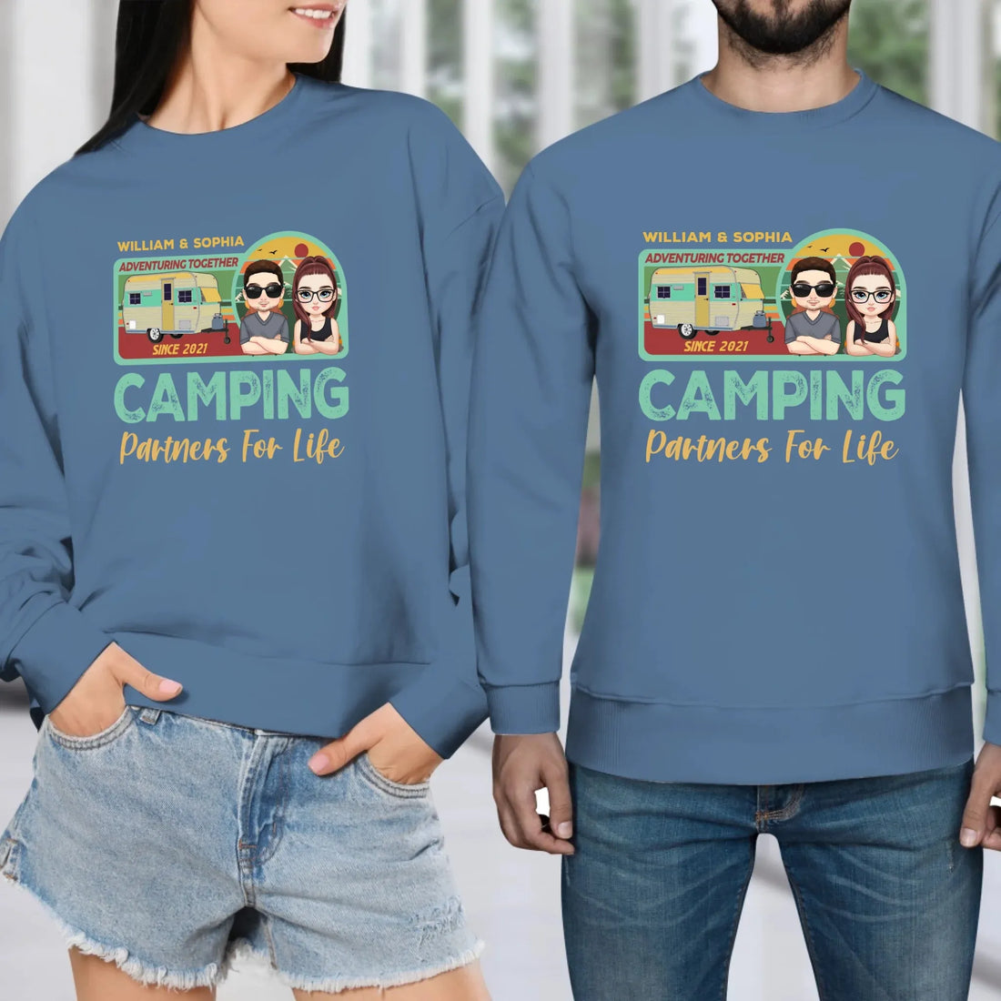 Husband And Wife Cruising Partners For Life Retro - Personalized Gifts For Couples - Unisex Sweater