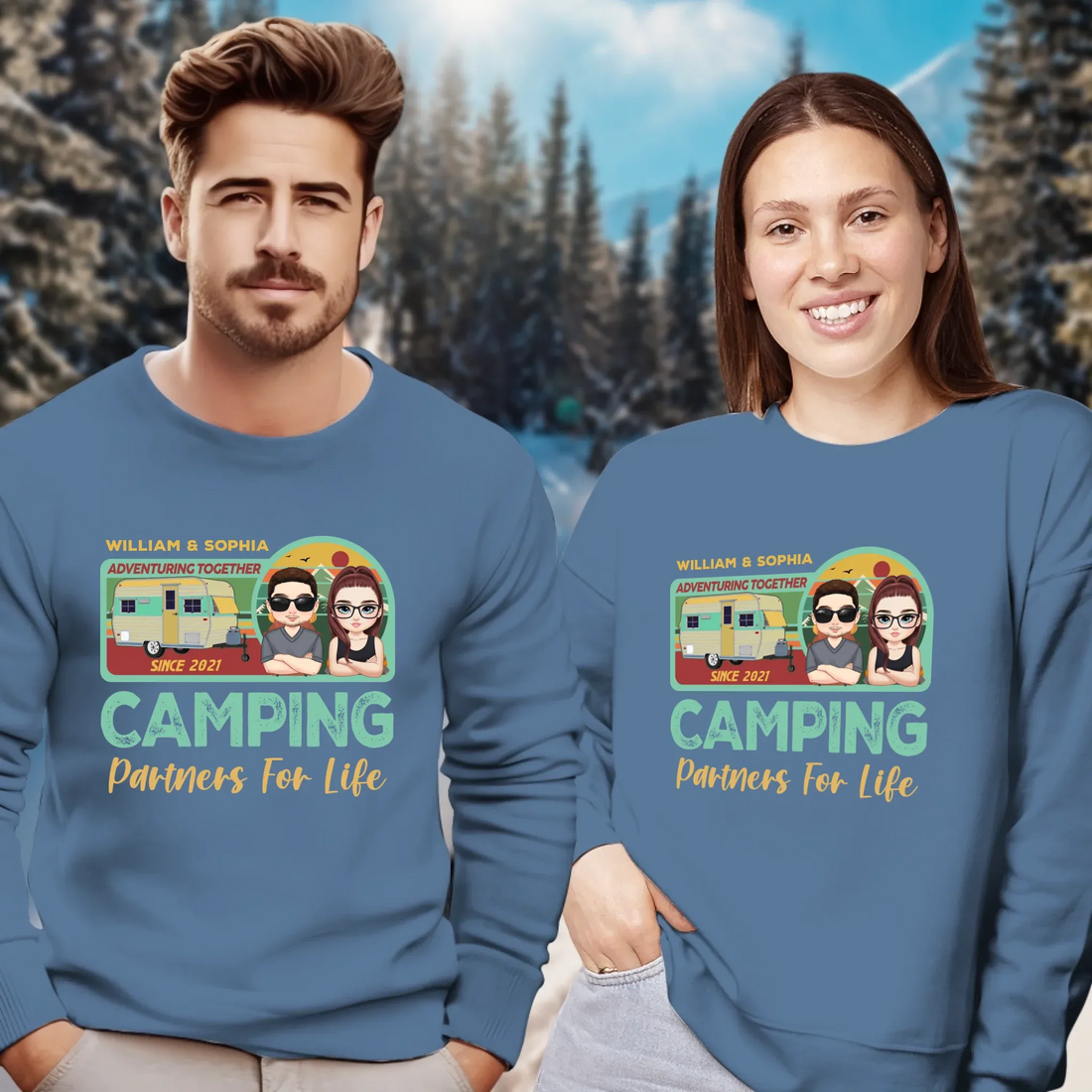 Husband And Wife Cruising Partners For Life Retro - Personalized Gifts For Couples - Unisex Sweater