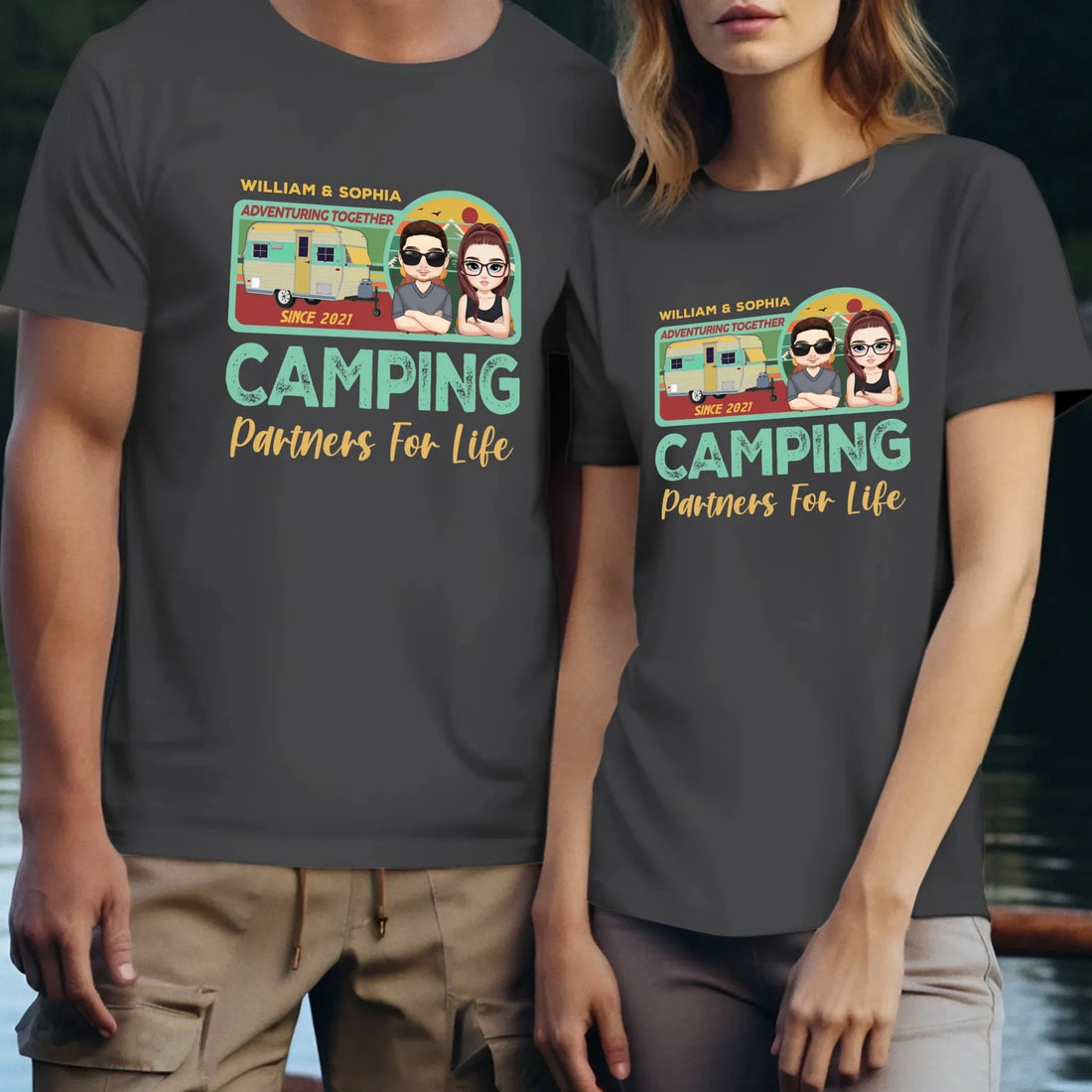 Husband And Wife Cruising Partners For Life Retro - Personalized Gifts For Couples - Unisex T-Shirt