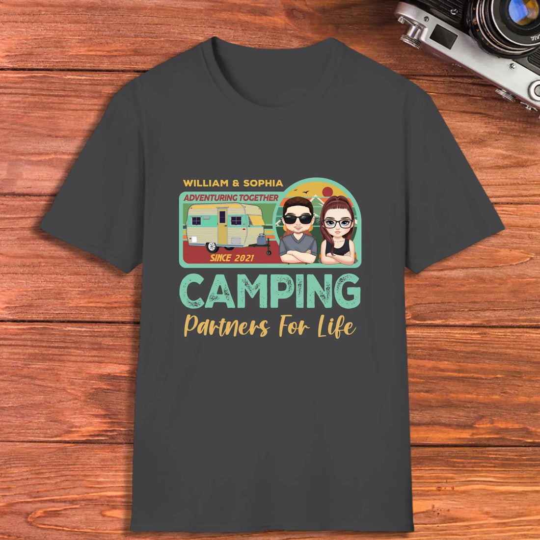 Husband And Wife Cruising Partners For Life Retro - Personalized Gifts For Couples - Unisex T-Shirt