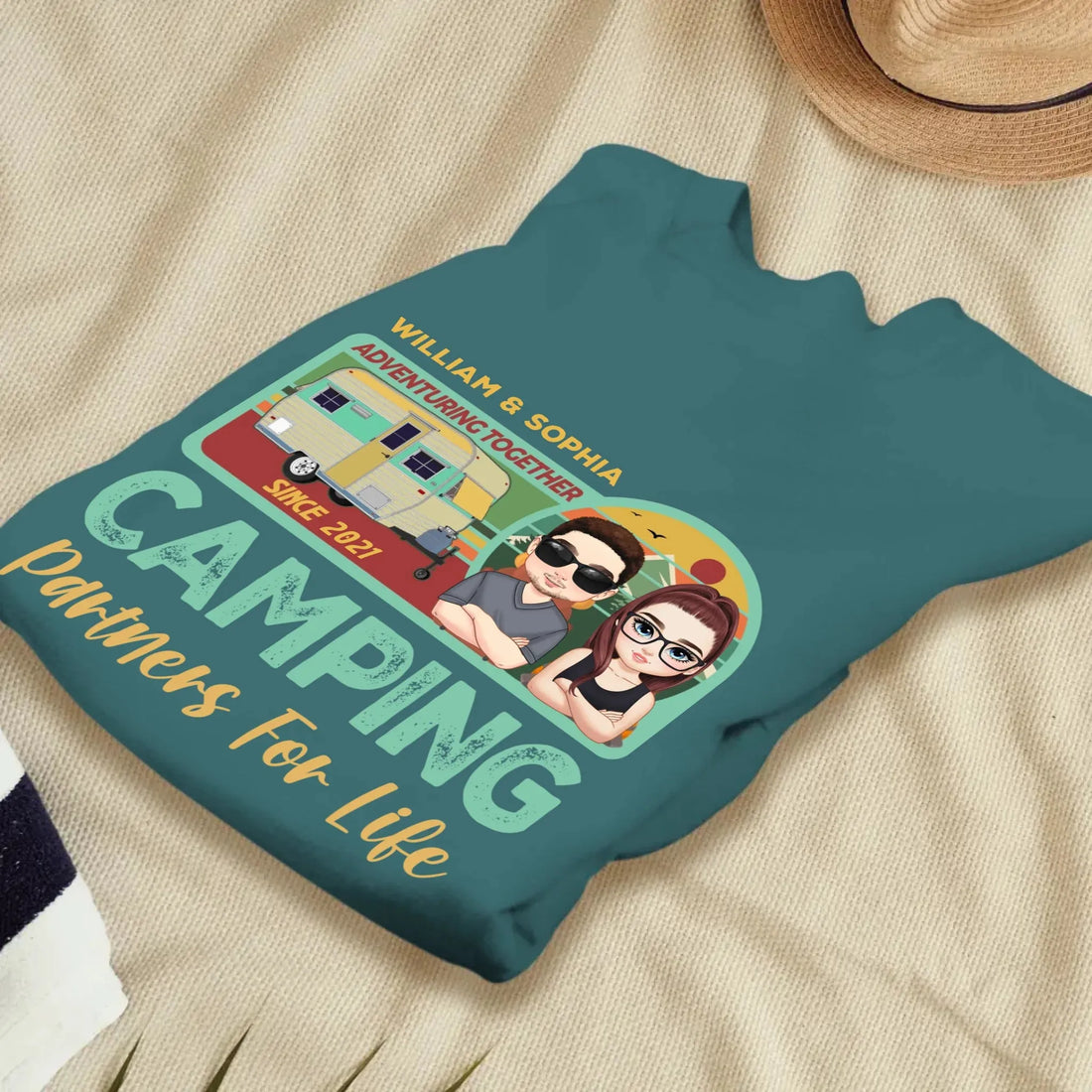 Husband And Wife Cruising Partners For Life Retro - Personalized Gifts For Couples - Unisex Sweater