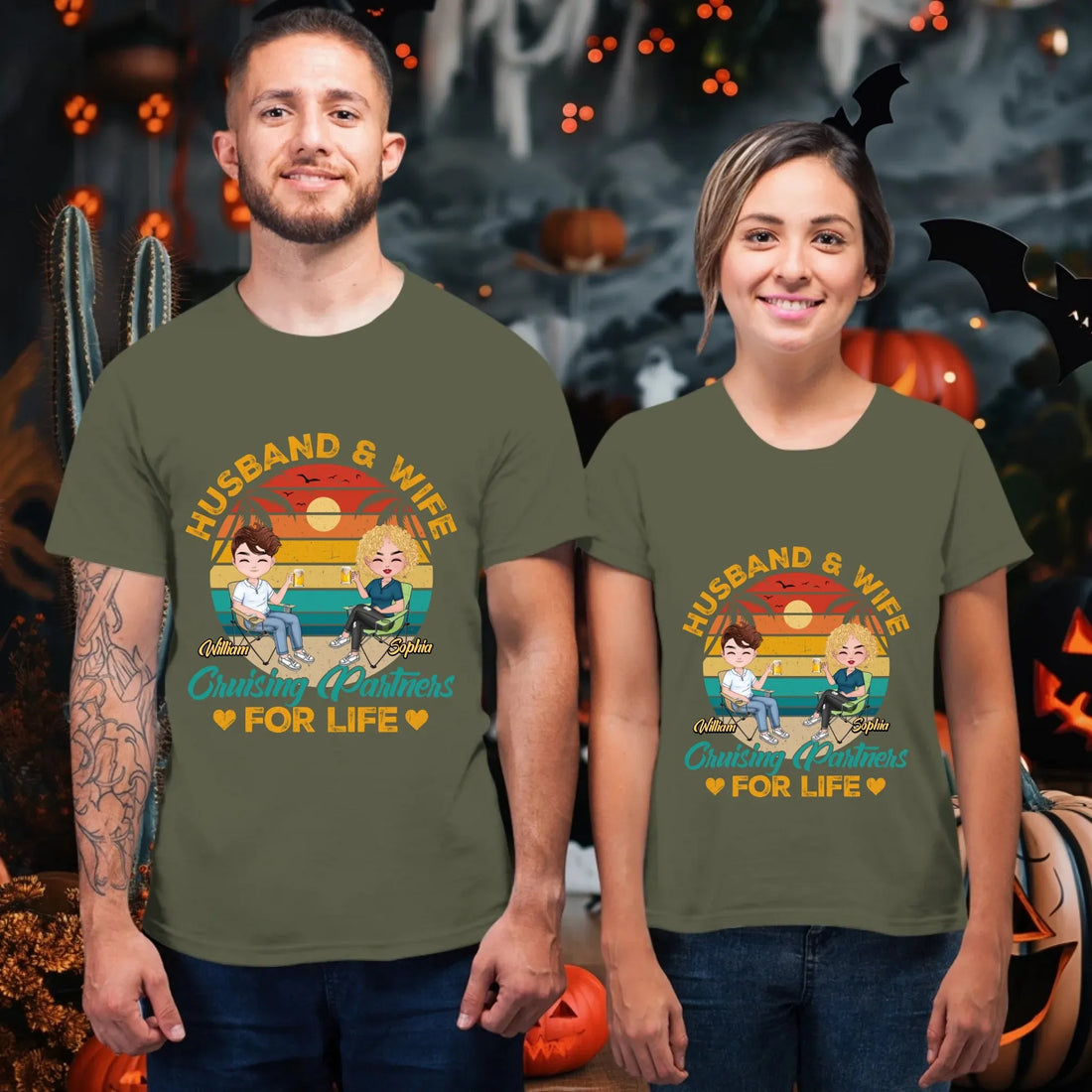 Camping Partners For Life Retro Design - Personalized Gifts For Couples - Unisex T-Shirt