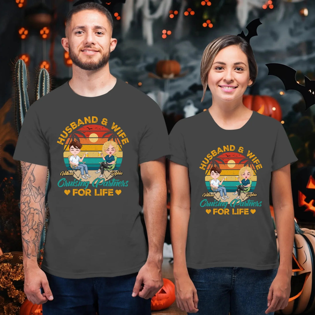 Camping Partners For Life Retro Design - Personalized Gifts For Couples - Unisex T-Shirt