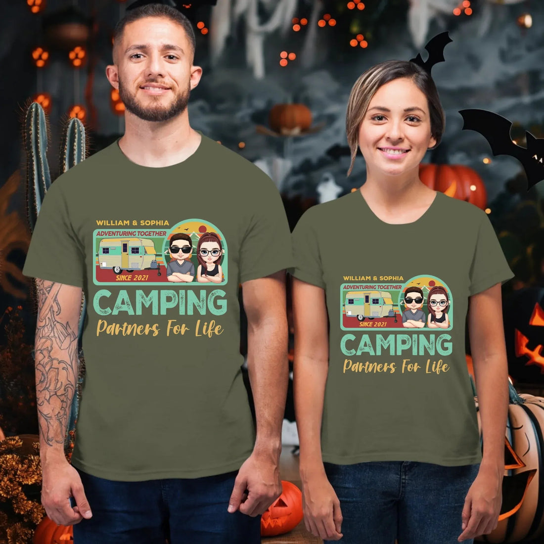 Husband And Wife Cruising Partners For Life Retro - Personalized Gifts For Couples - Unisex T-Shirt