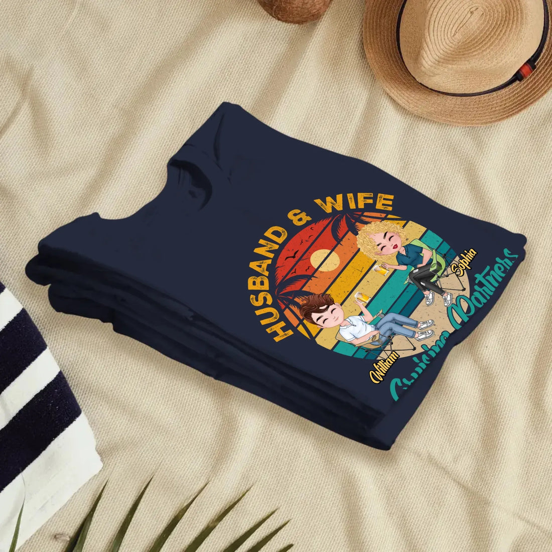 Camping Partners For Life Retro Design - Personalized Gifts For Couples - Unisex T-Shirt