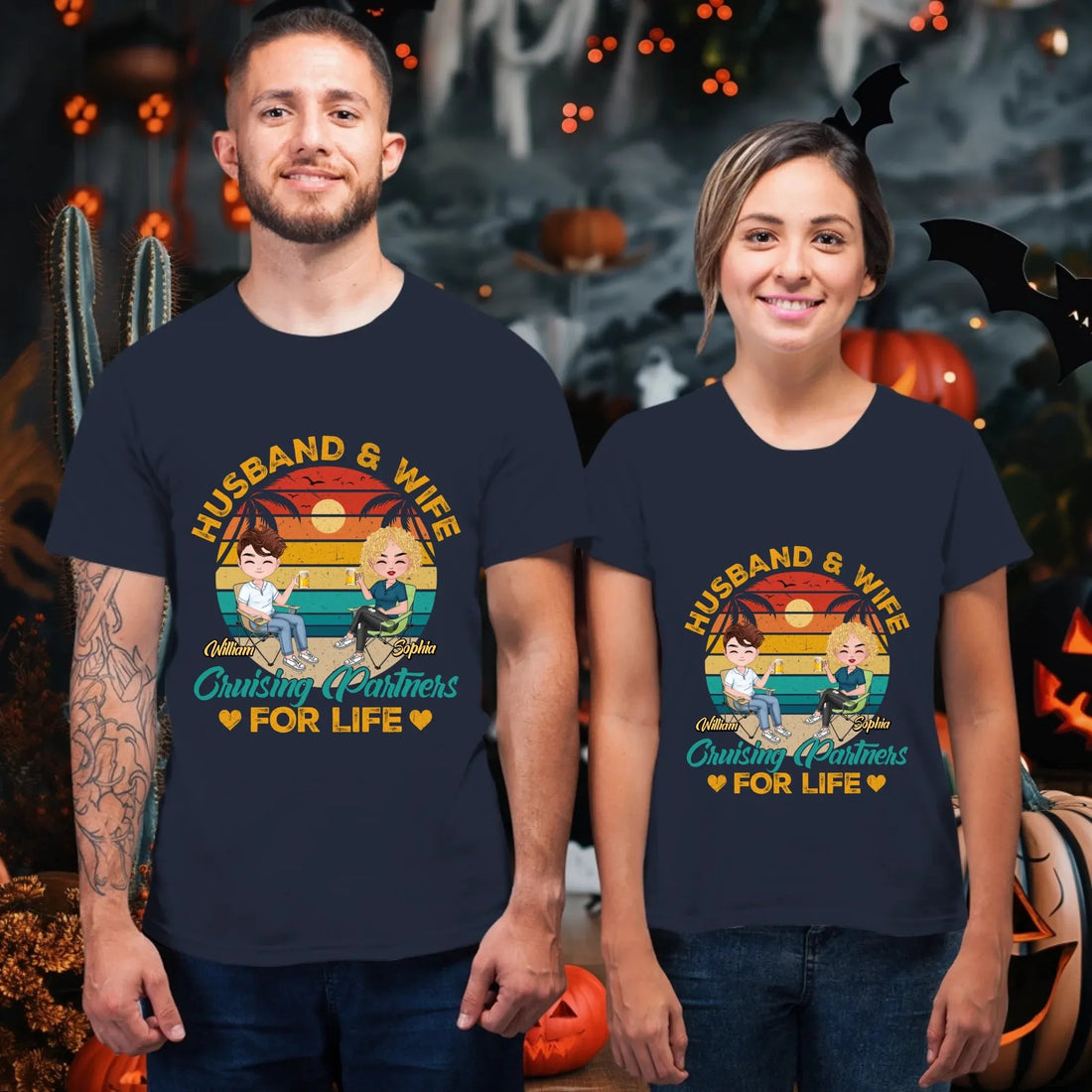 Camping Partners For Life Retro Design - Personalized Gifts For Couples - Unisex T-Shirt