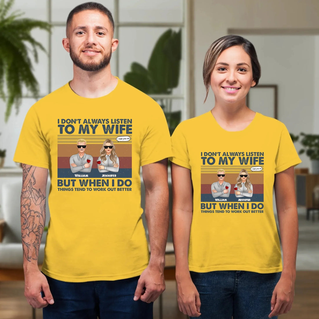 I Don't Always Listen To My Wife For Couple - Personalized Gifts For Couples - Unisex T-Shirt