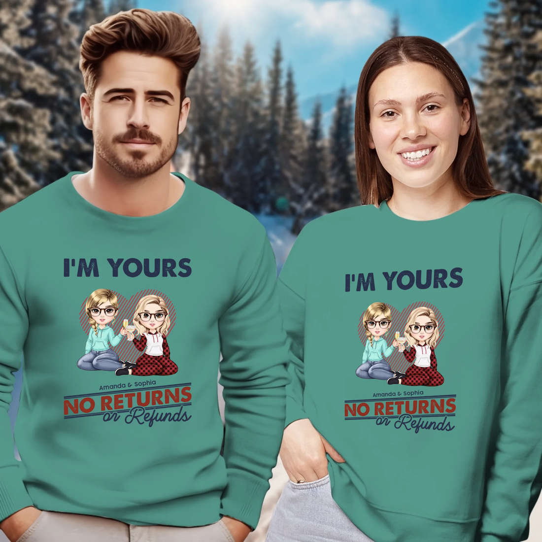 I'm Yours No Returns Loving Gift - Personalized Gifts For Couples - Unisex Sweater